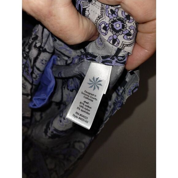 Athleta Womens Dress Sz Medium Mini Gray Lavender Tunic Wrap Stretch Cottagecore - Picture 10 of 14